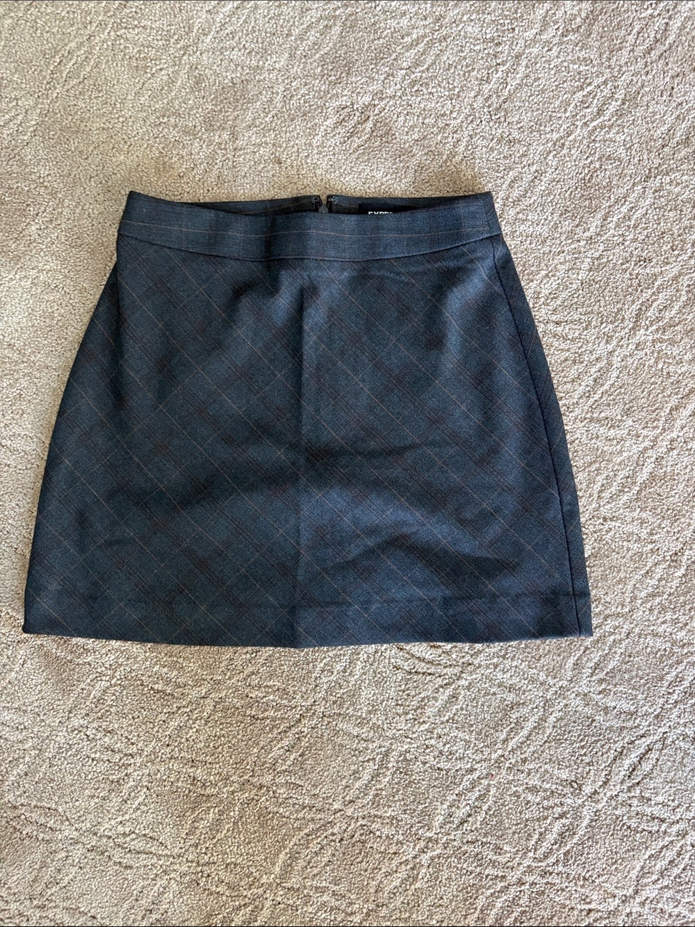 Classic Dark Gray Plaid A-Line Skirt